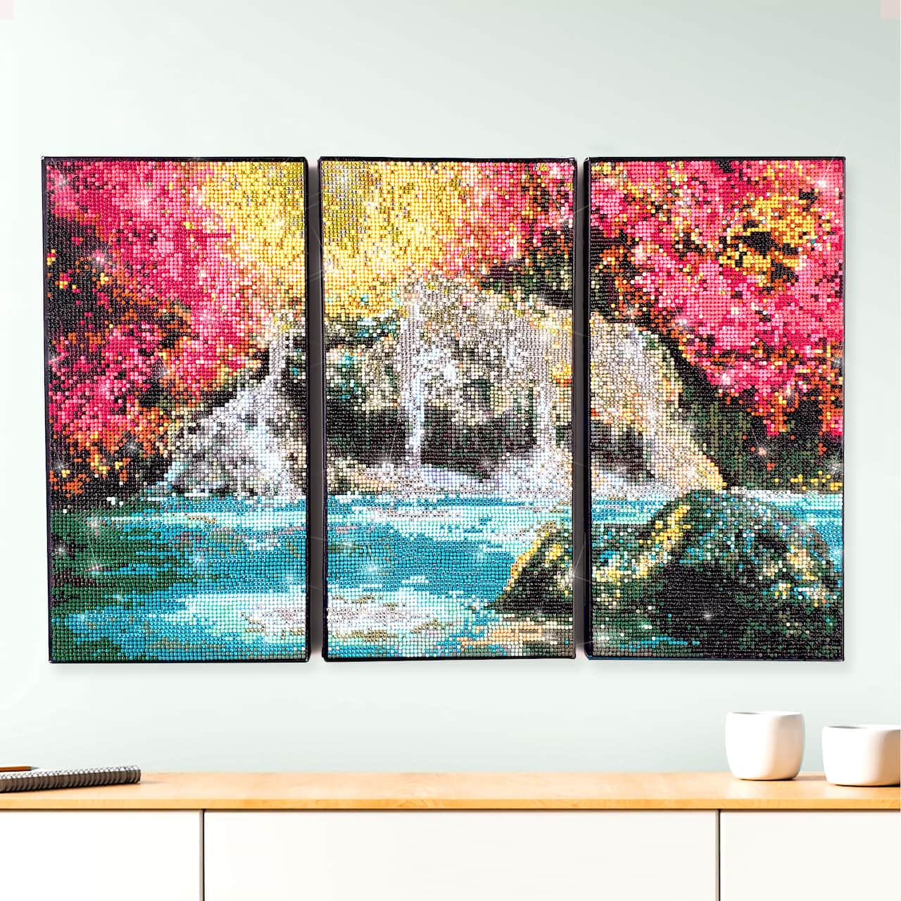 ArtSkills® Brilliant Art Spring Waterfall Stretched Canvas Diamond Painting Kit